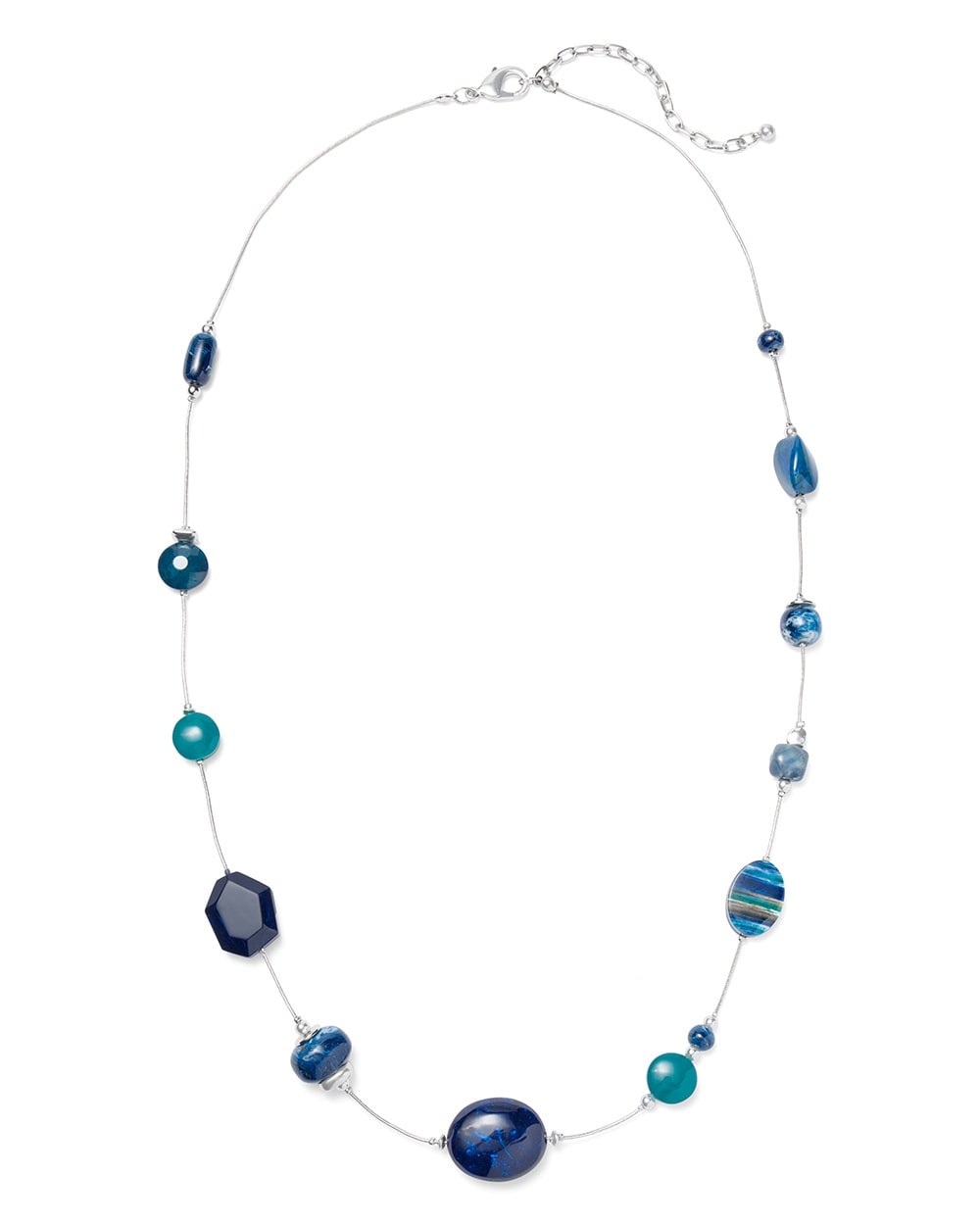 Teal & Navy Mix Long Necklace