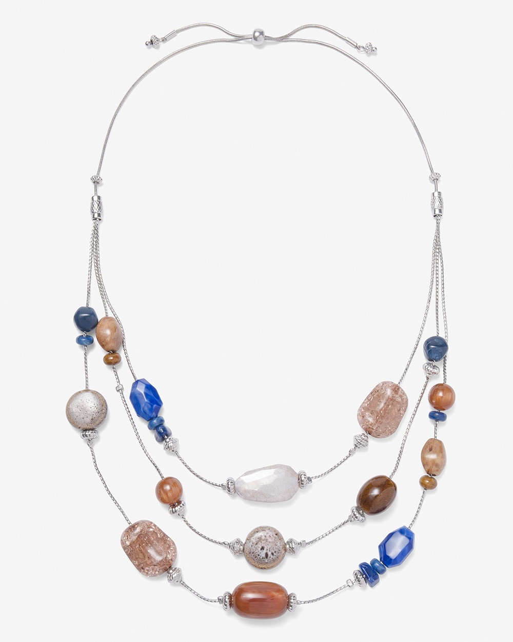 Brown & Navy Mix Adjustable Illusion Necklace