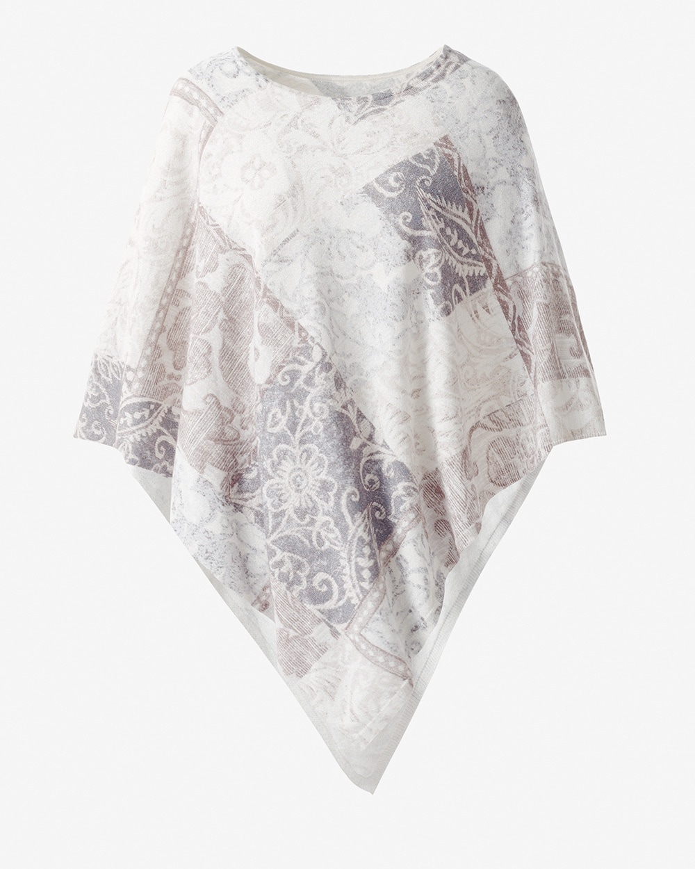 Winter Patchwork Triangle Poncho