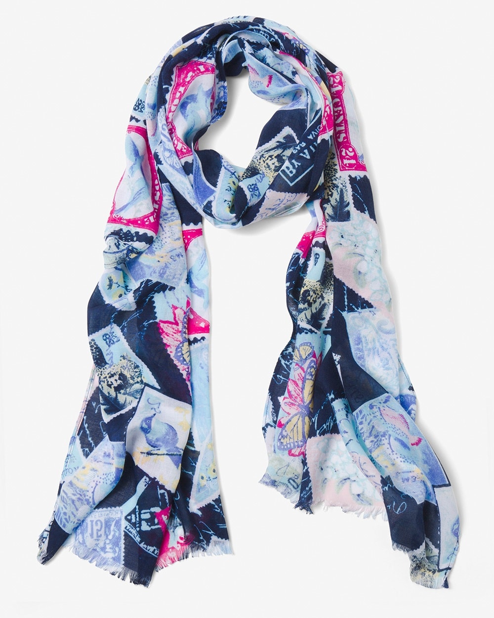 Whimsical Stamps Oblong Scarf