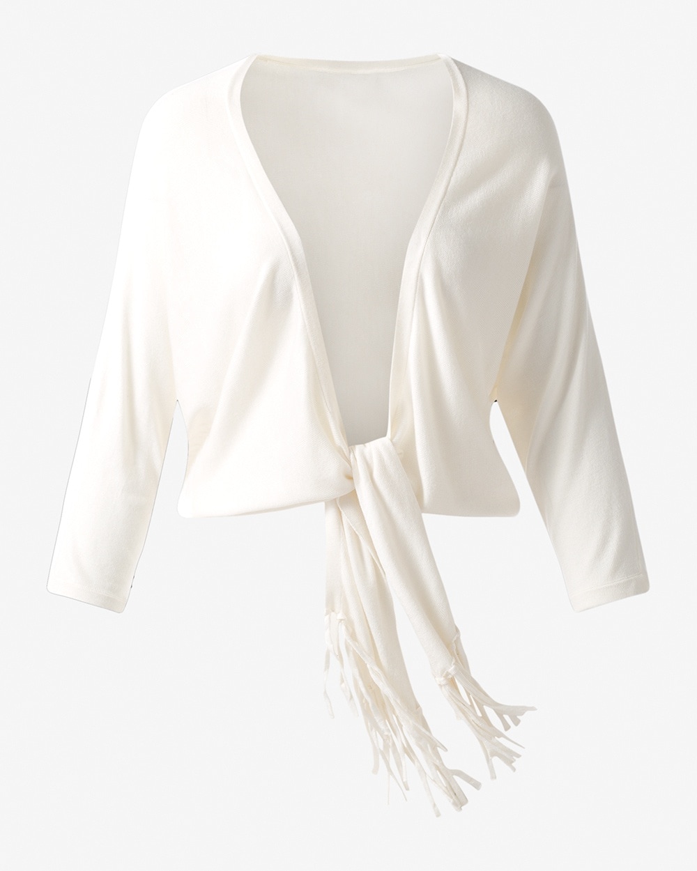 Touch of Cashmere Fringe Tie-Front Cardi