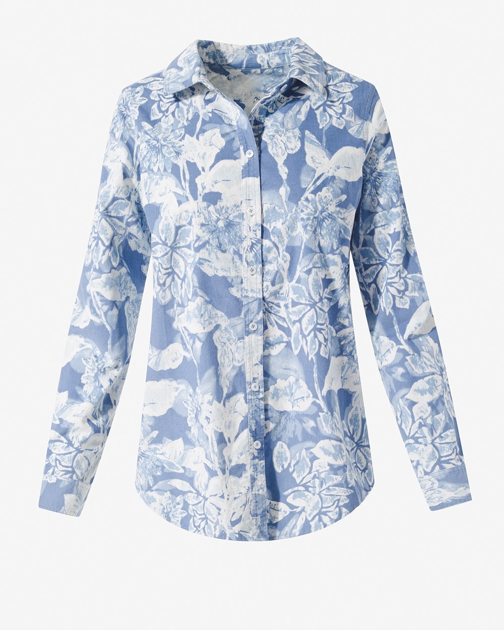 Soft Frosted Floral Button-Down Shirt