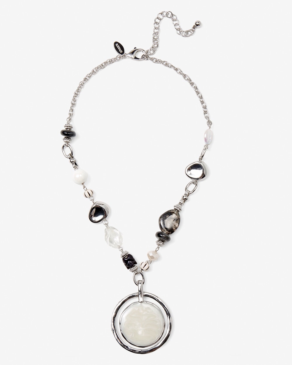 Reversible Black & White Pendant Necklace