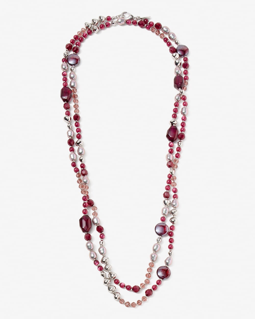 Warm Multi-Beaded Long Wrap Necklace