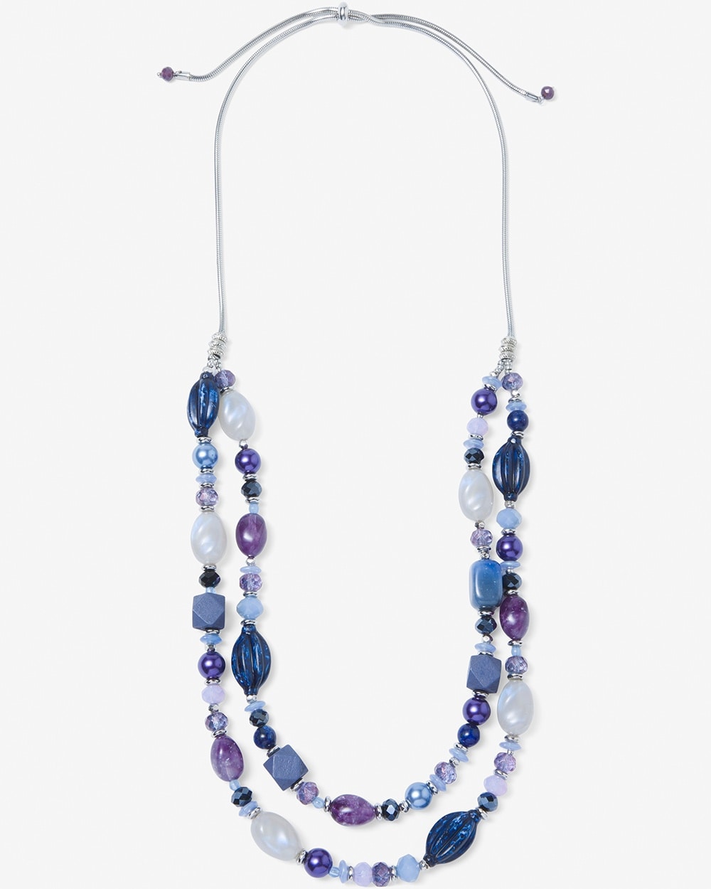 Blue-Beaded Adjustable Necklace