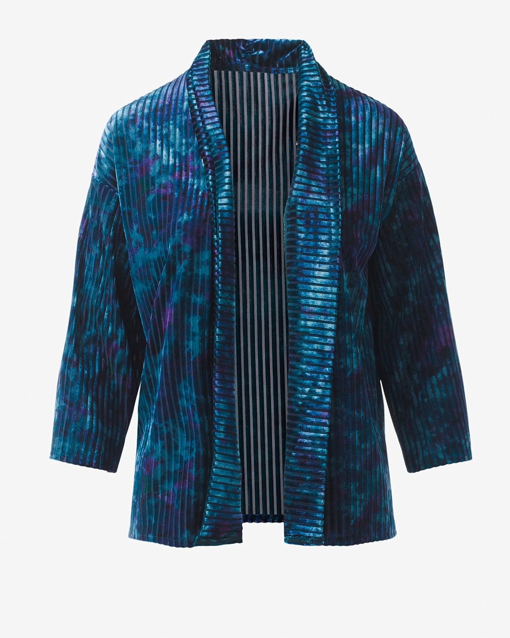 Velvet Stripe Tie-Dye Jacket