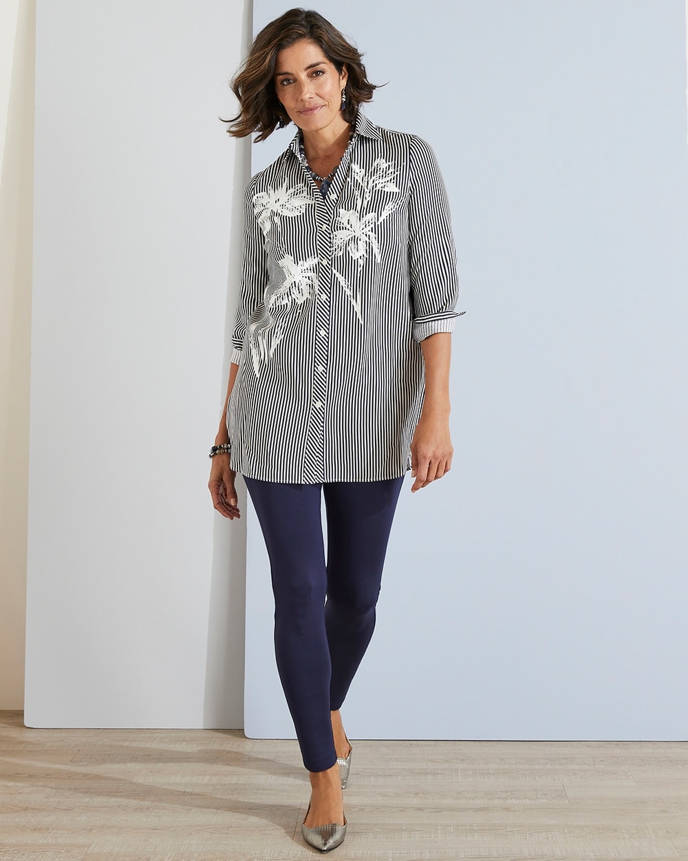 Sassy Stripes Frosted Twill Button-Down Shirt