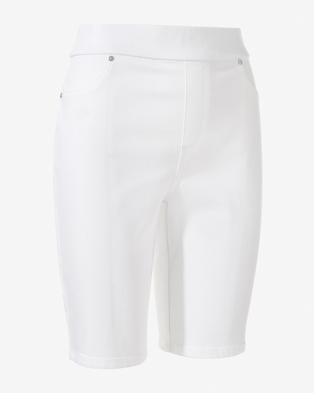 Perfect Stretch White Soft Denim Shorts