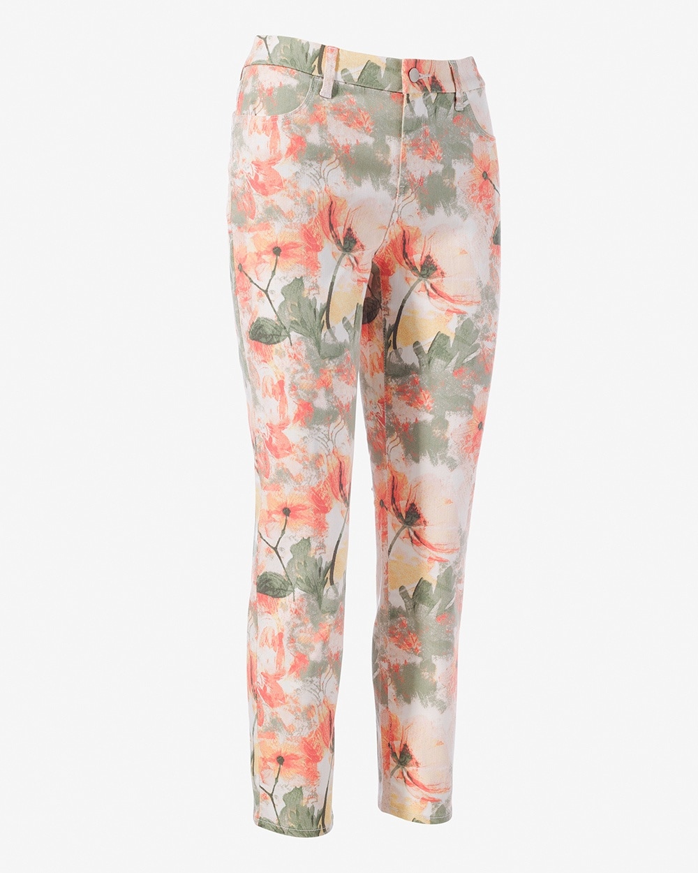 Pressed Floral Girlfriend Ankle Jeans