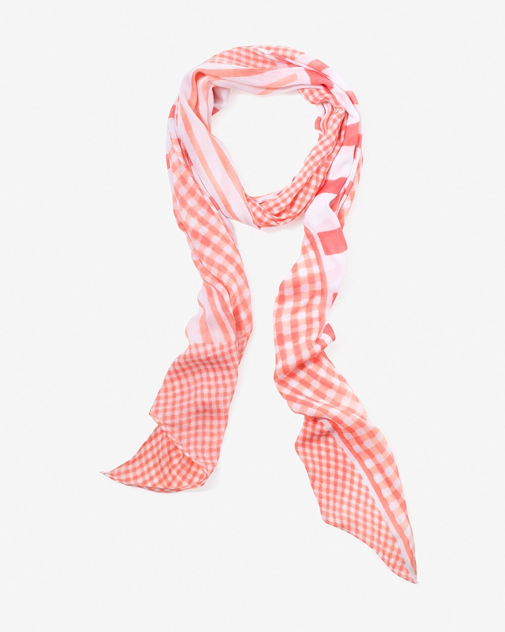 Watercolor Gingham Angled Scarf