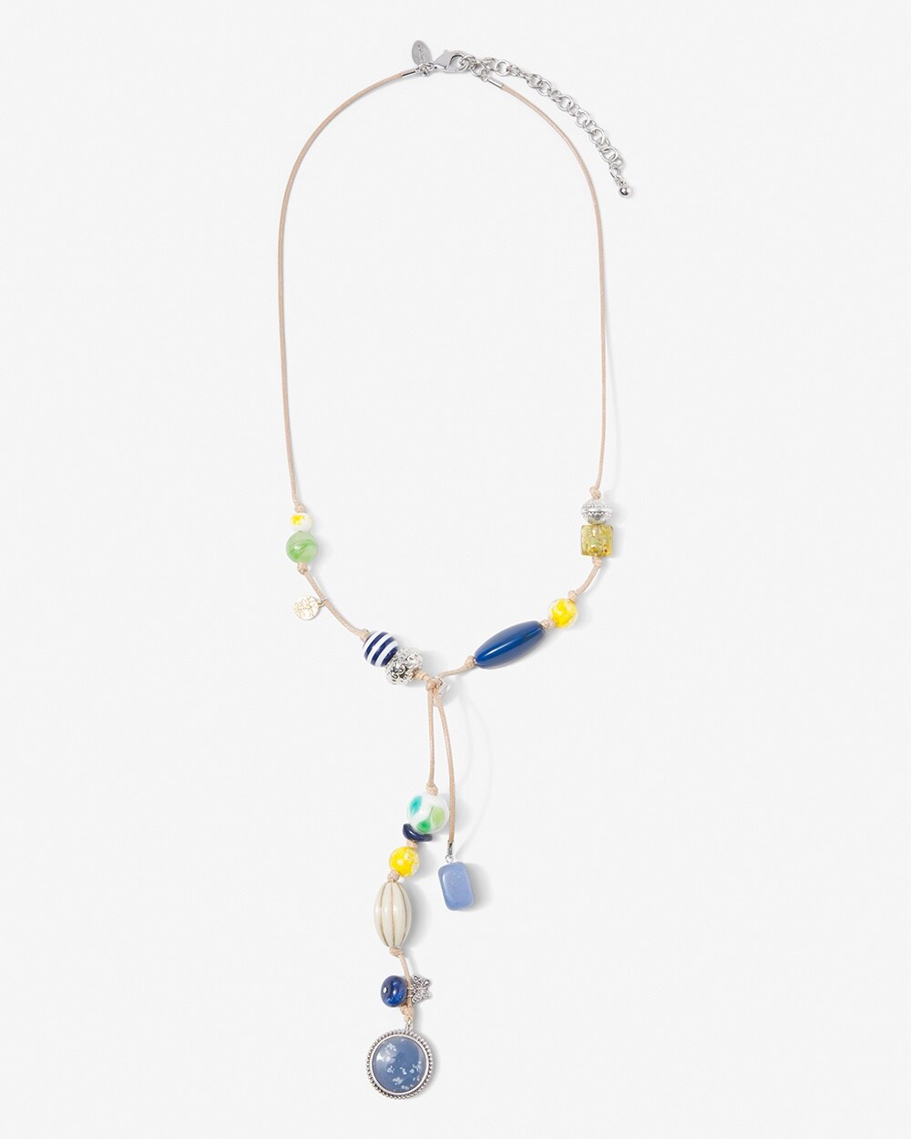 Casual Blues Lariat Necklace