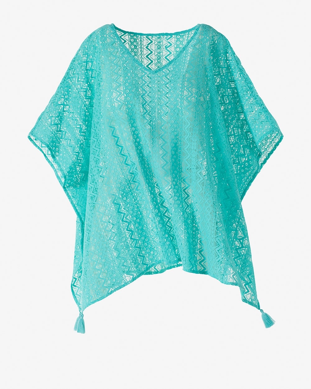 Lace Poncho with Tassels