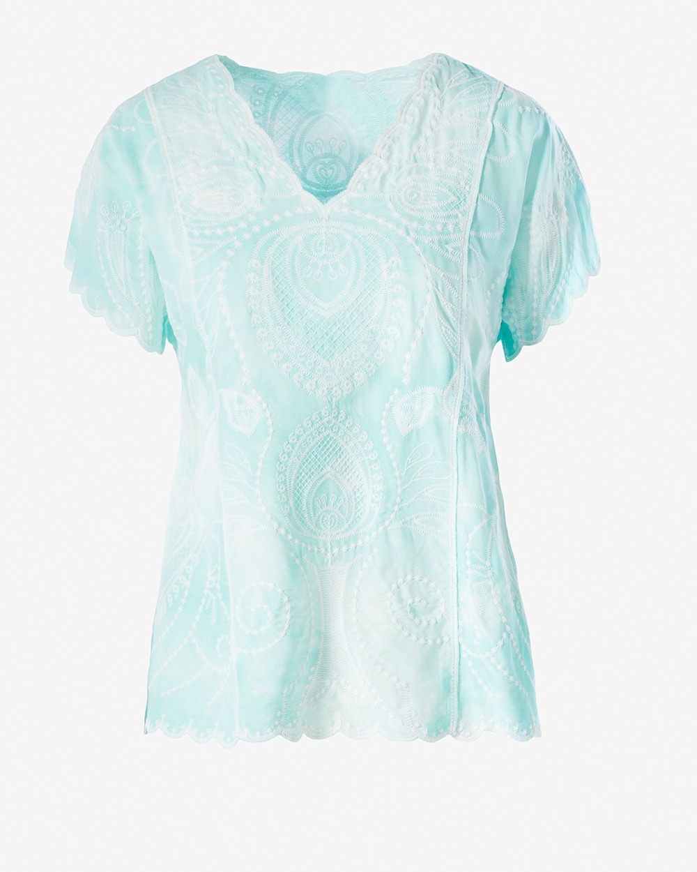 Tie-Dye Embroidered Top