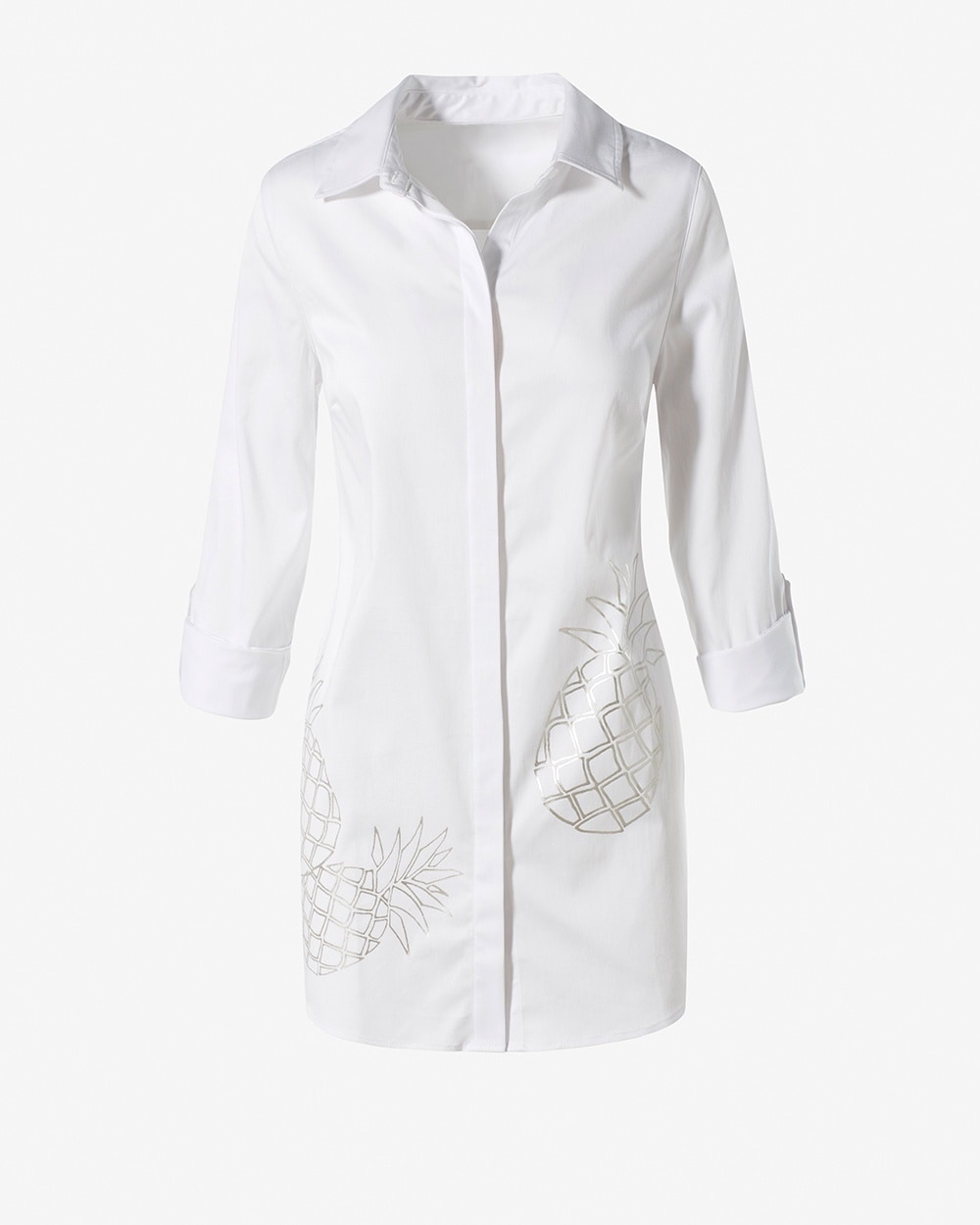Lined Pineapples Button-Down Shirt