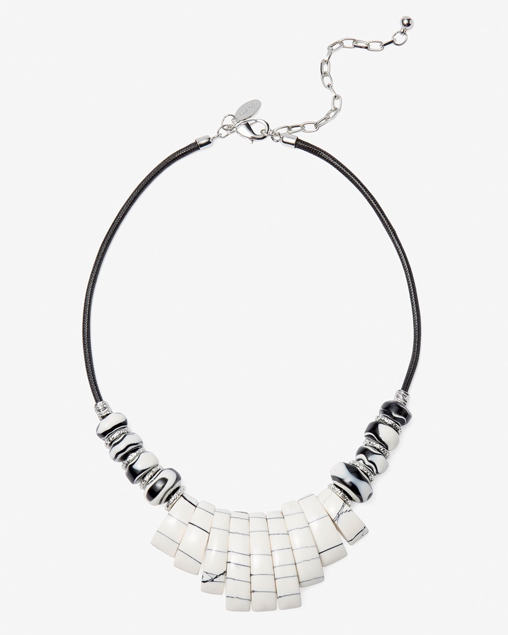 Black & White Short Bib Necklace
