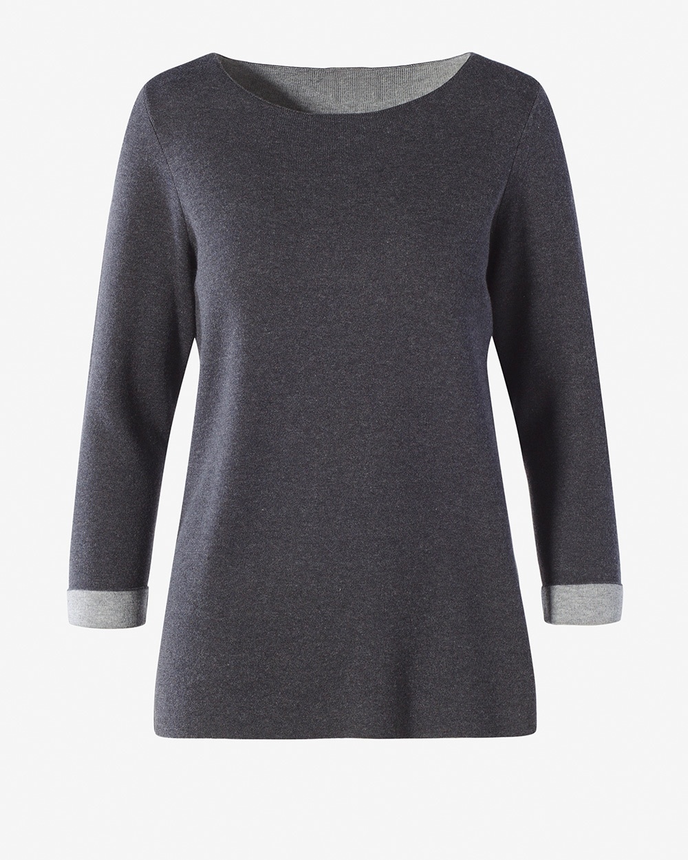 Double-Faced Boatneck Pullover
