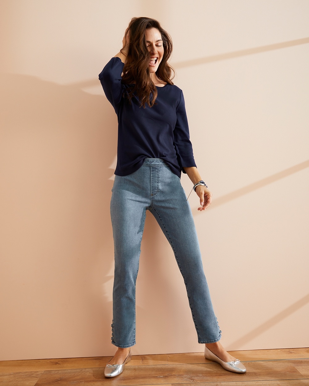 Perfect Stretch Girlfriend Pull-On Ankle Jeans