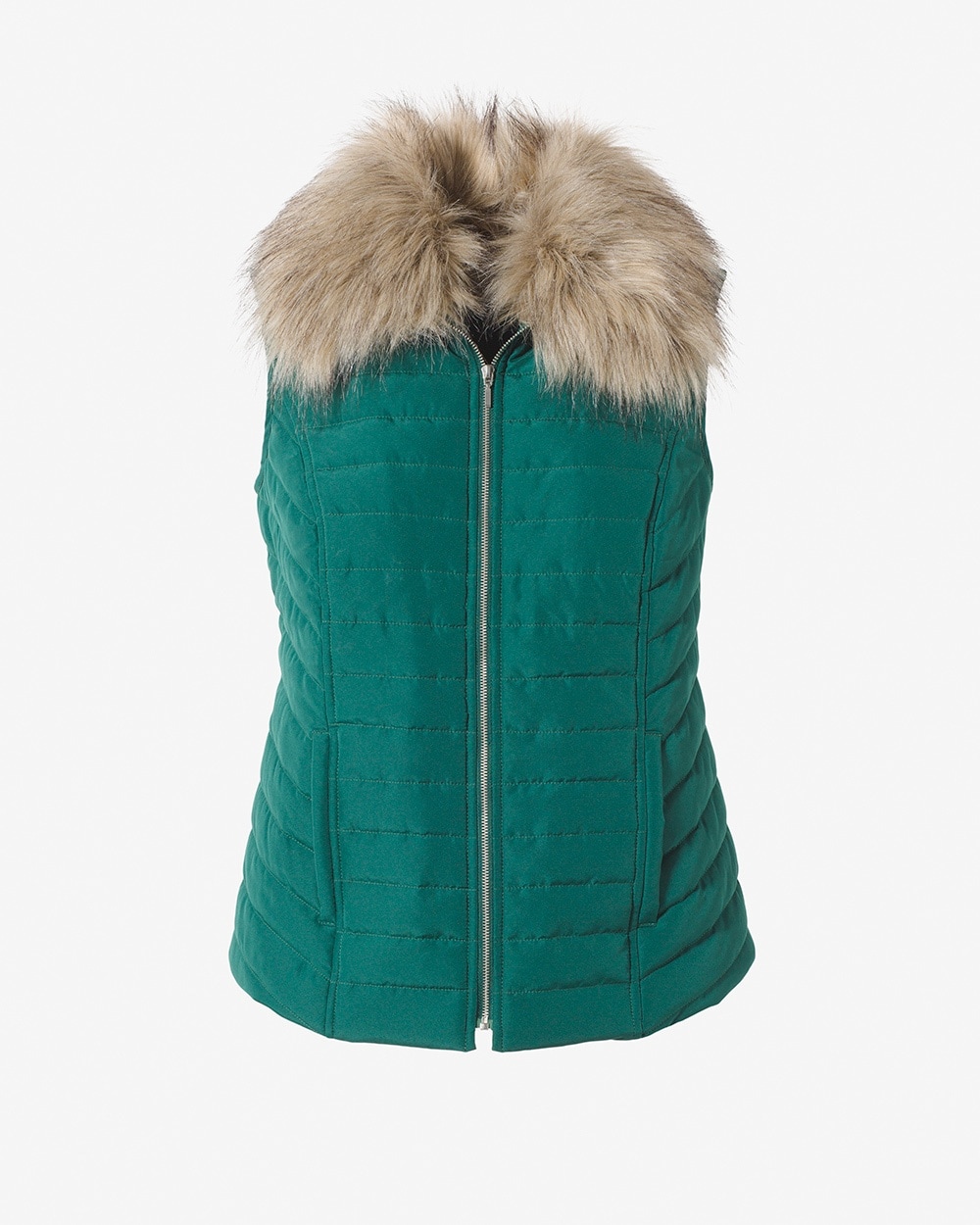 Removable-Collar Quilted Vest