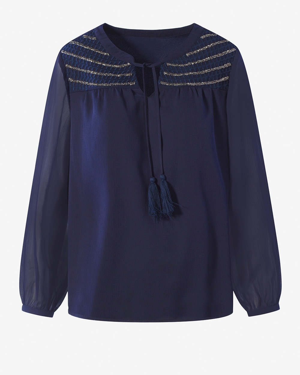 Embroidered Soft Popover Top
