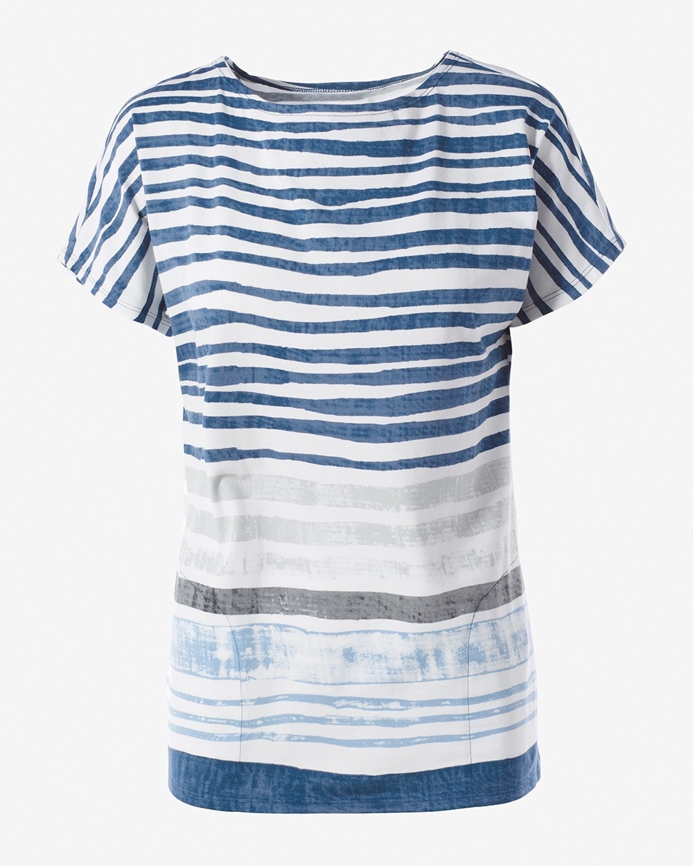 Weekends Distressed Stripes Pocket Tunic