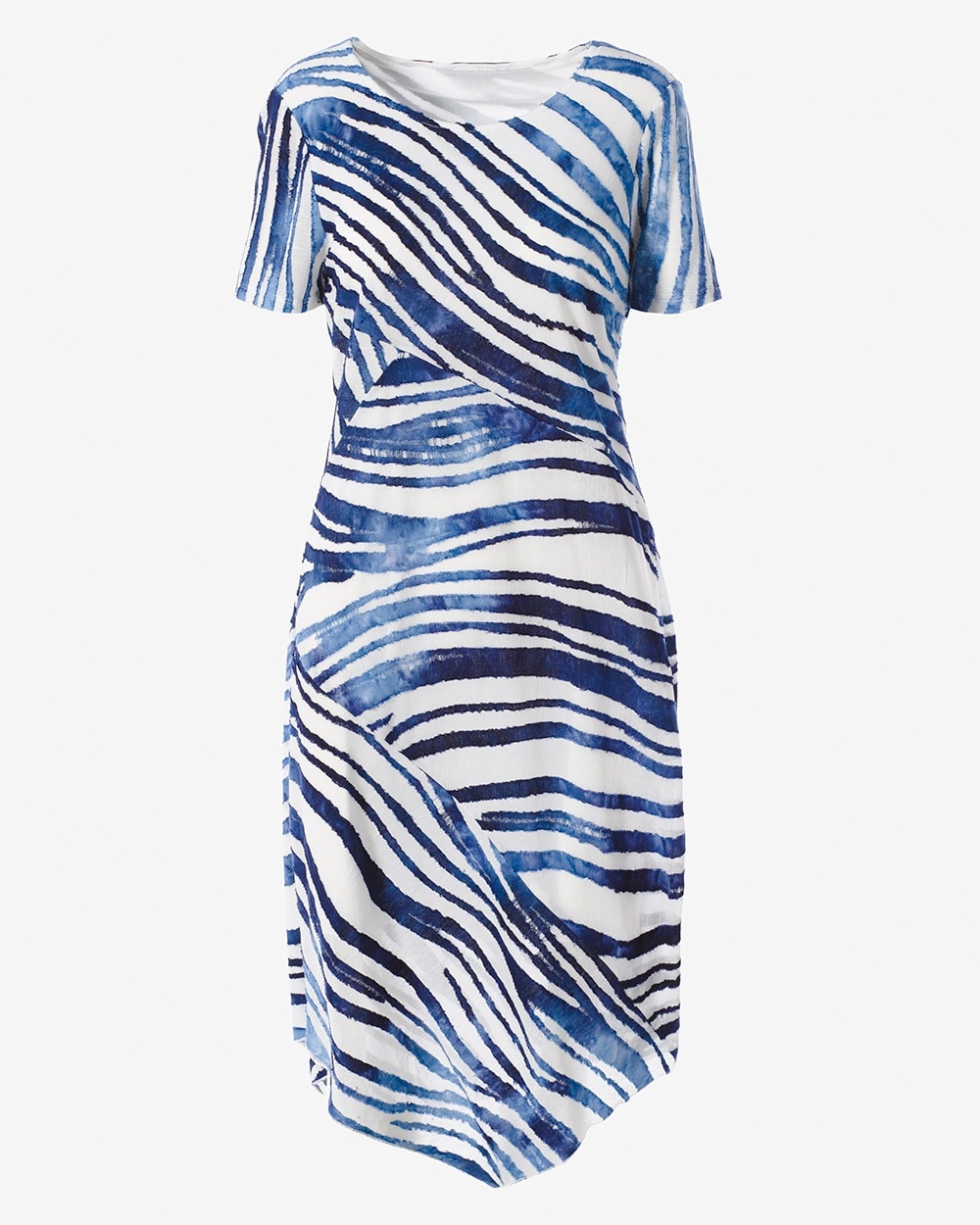 Zebra Waves Spliced Knee-Length Dress