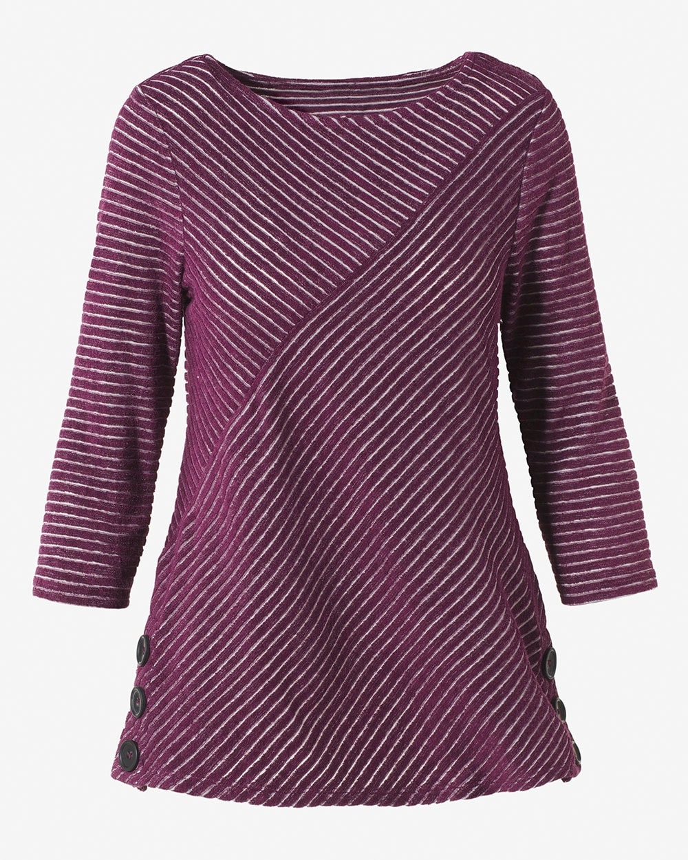 Angled Lines Spliced Boatneck Tunic