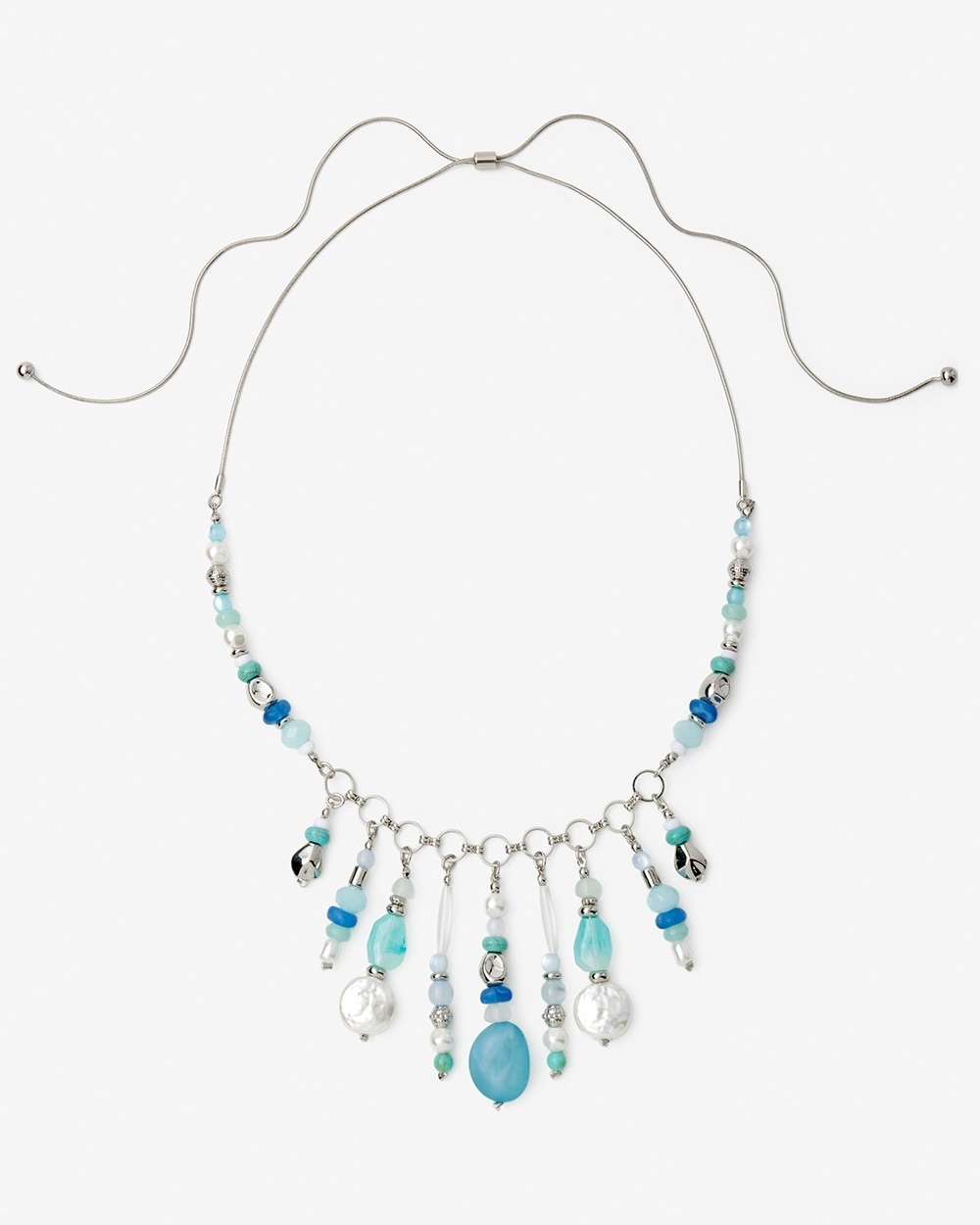 Seaglass Blue Adjustable Bib Necklace