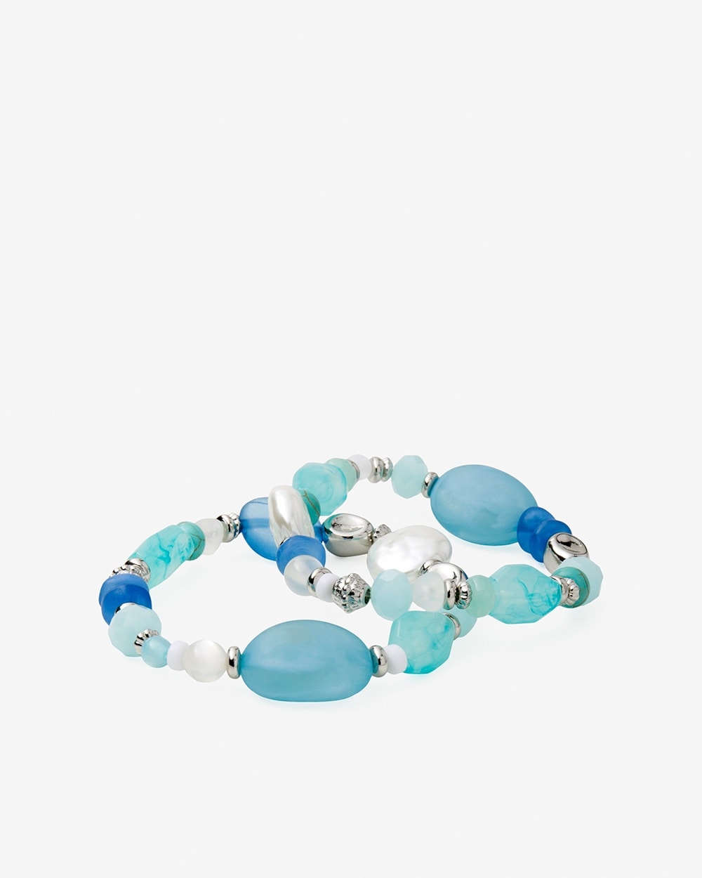 Set of 2 Seaglass Blue Bracelets