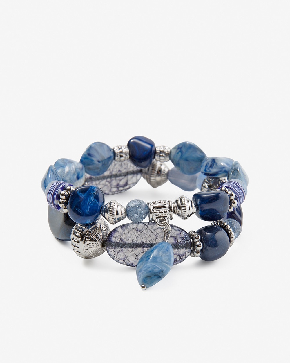 Blue Speckle Double-Strand Stretch Bracelet