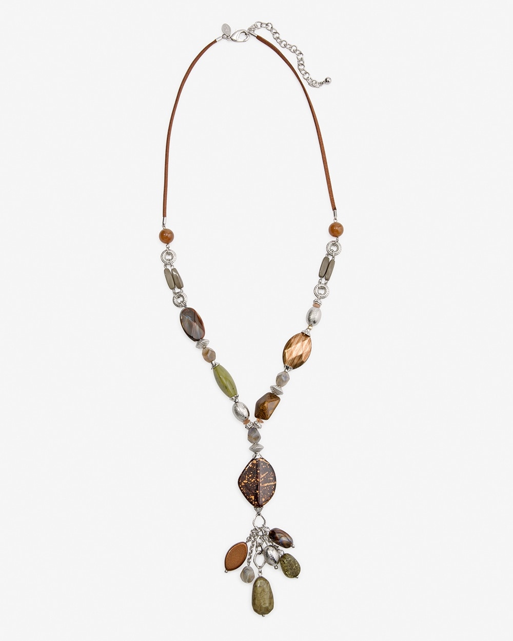 Olive Splash Tassel Long Necklace