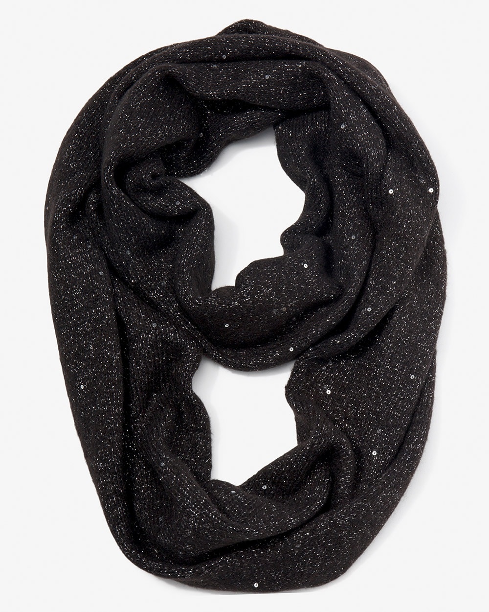 Black Shimmer Sequin Infinity Scarf