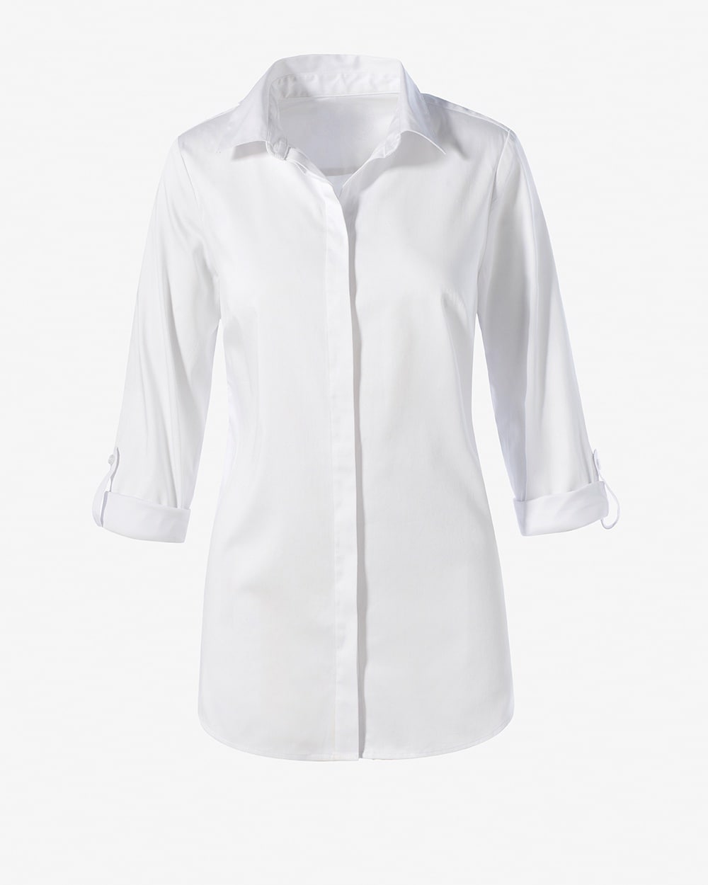 White Button-Down Shirt Tunic