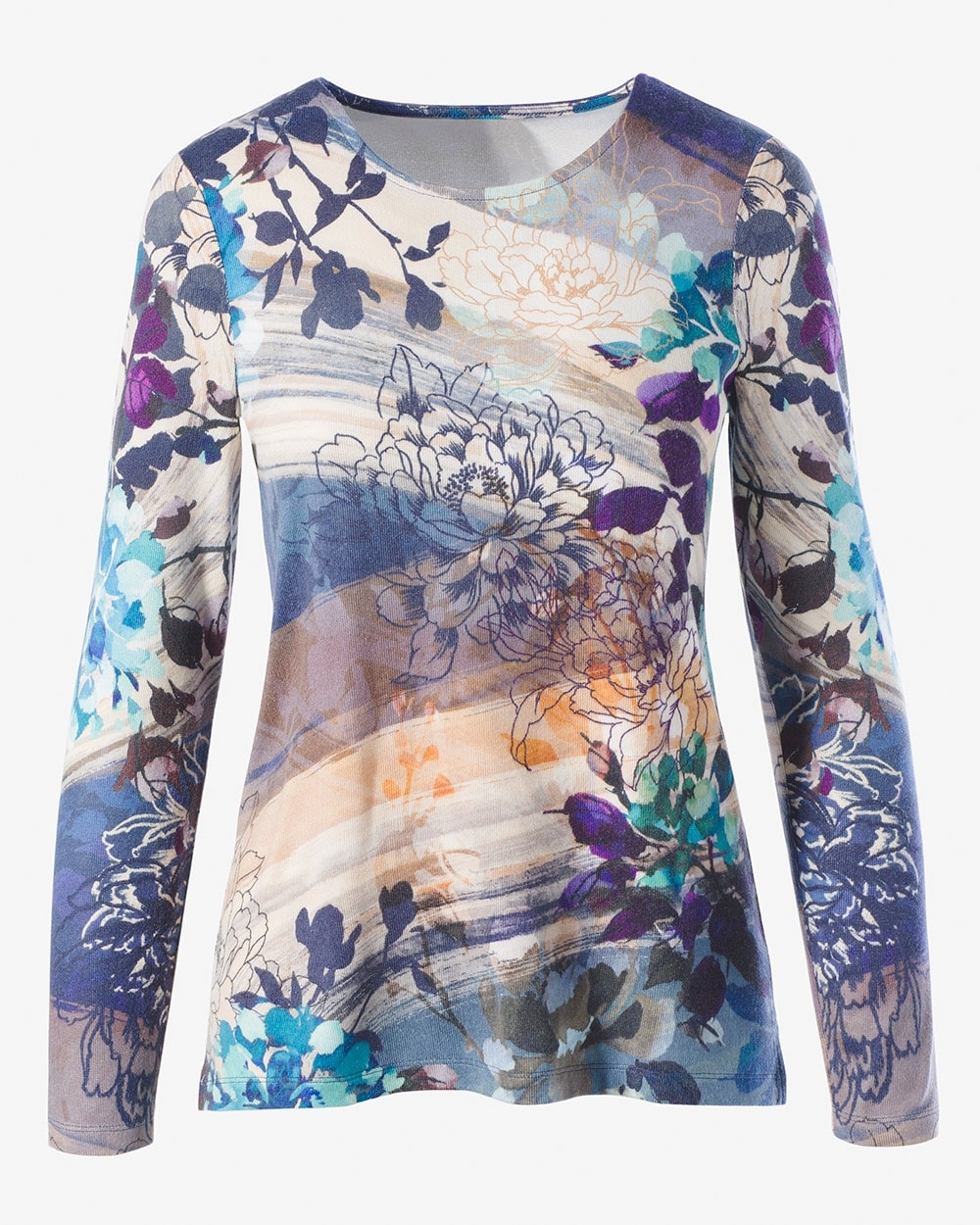 CoziSoft Floral Expression Long-Sleeve Top