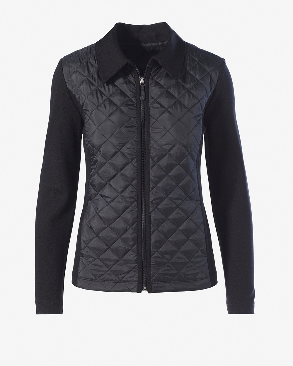 Knit-Quilted Mix Zip Jacket