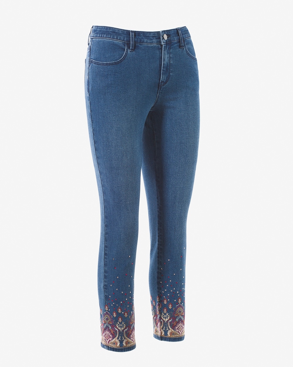 Holiday Embellished Girlfriend Ankle Jeans