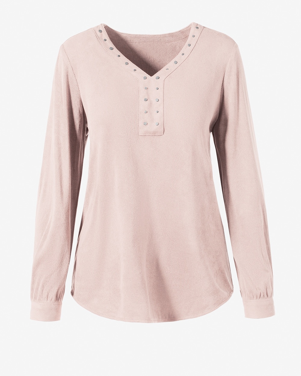 Embellished Corded Faux-Suede Top