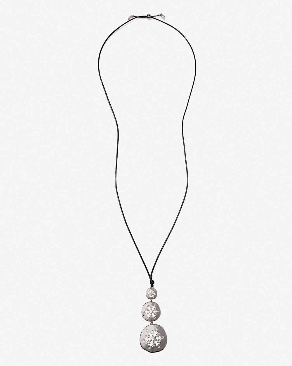 Silvertone Snowflakes Adjustable Necklace