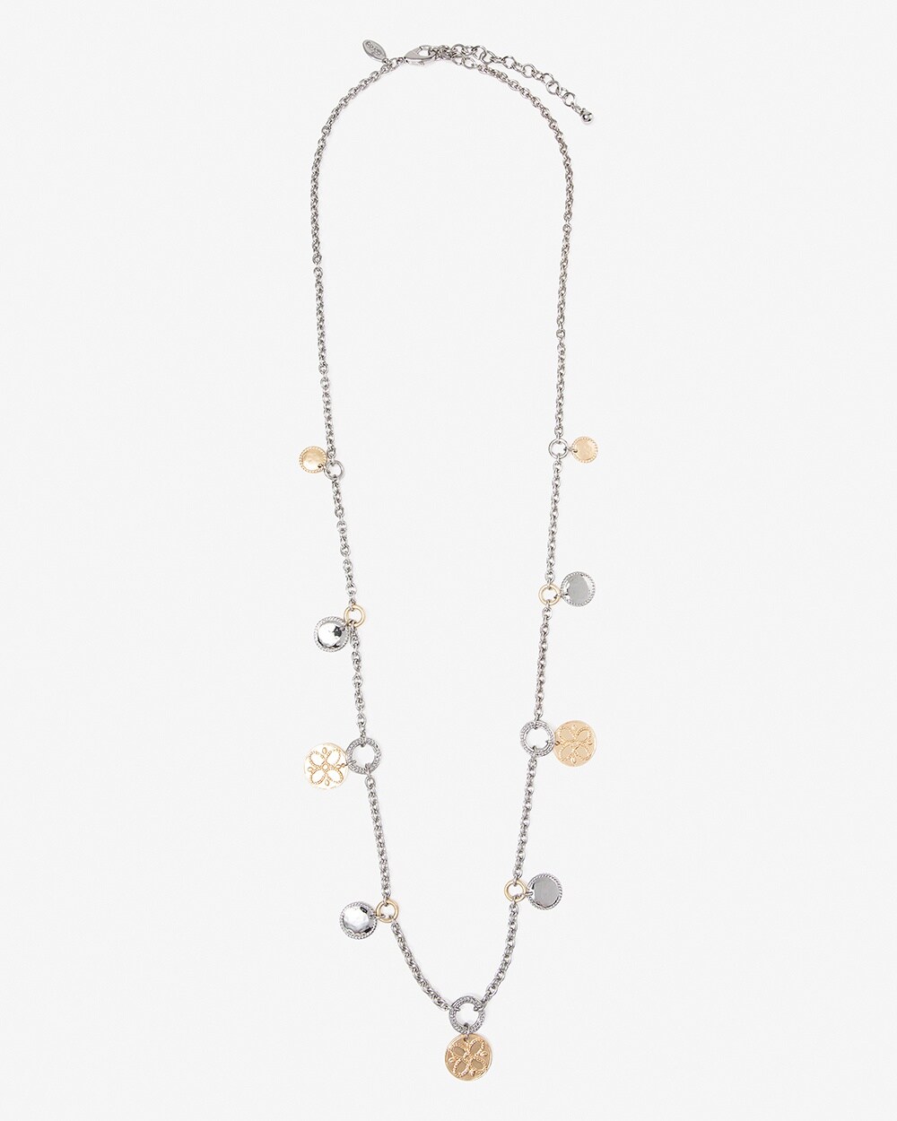 Floral Mixed Metal Singlestrand Necklace