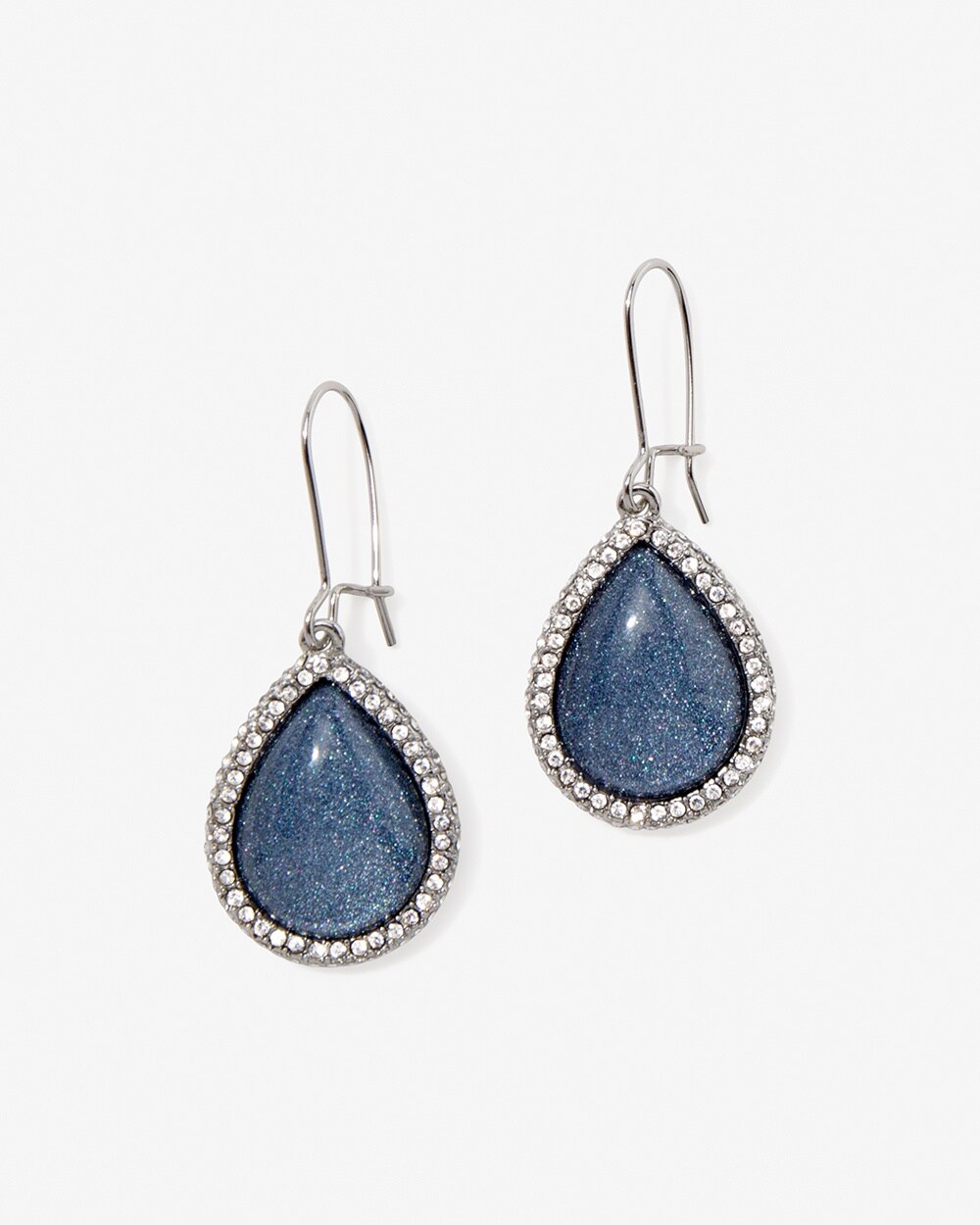 Blue Pearlized Drop Earrings