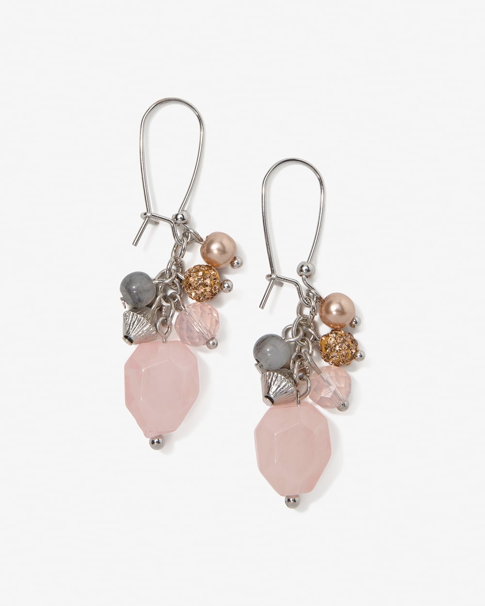 Pink Sparkle Cluster Earrings