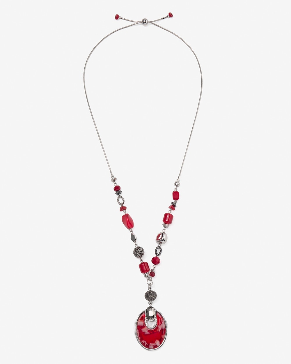 Red Hematite Sparkle Adjustable Necklace