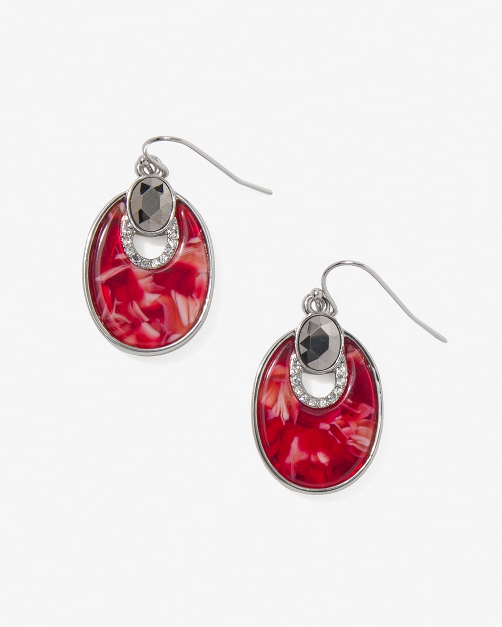 Red Hematite Sparkle Drop Earrings