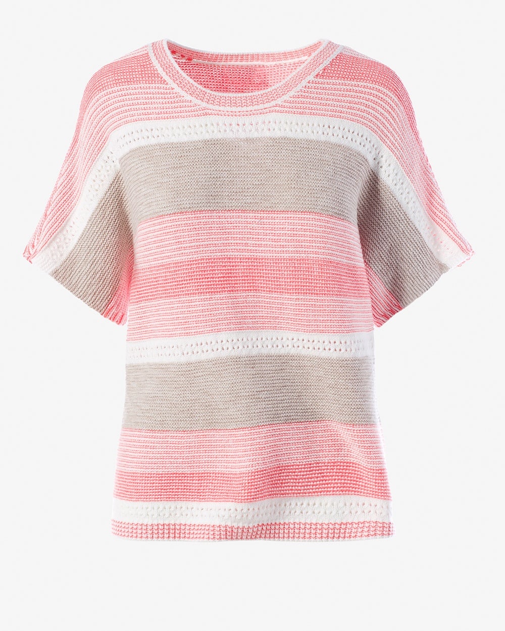 Tale Stripe Dolman-Sleeve Pullover Sweater