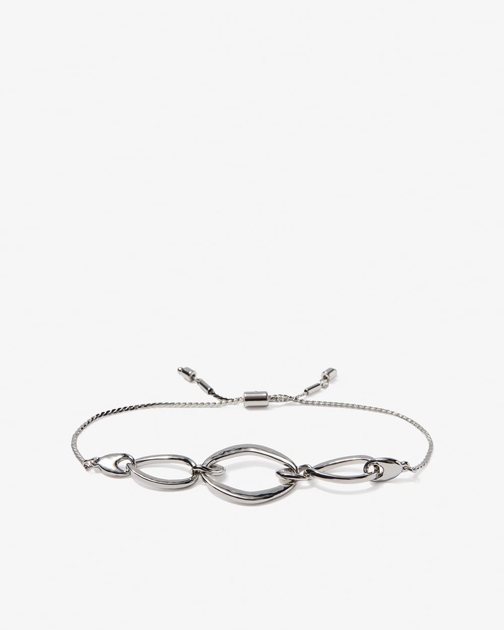 Silvertone Linked Loops Adjustable Bracelet