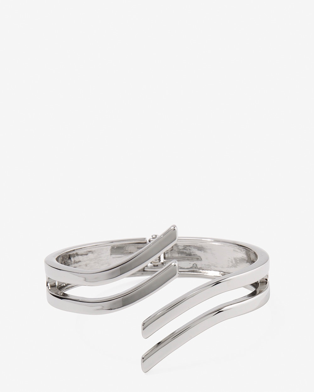 Silvertone Hinged Bangle Bracelet