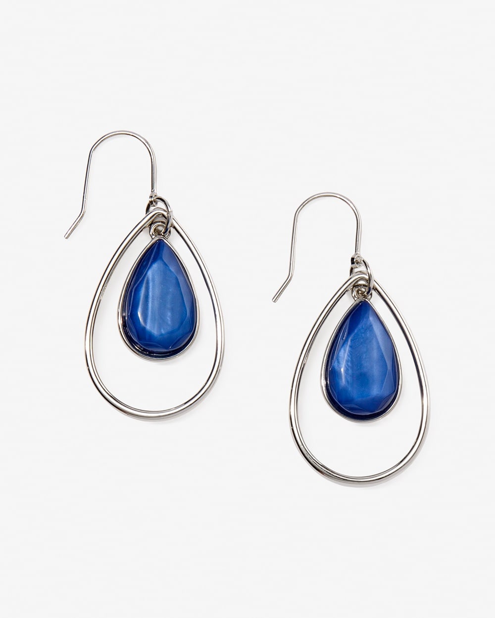 Bijou Blue Drop Hoop Earrings