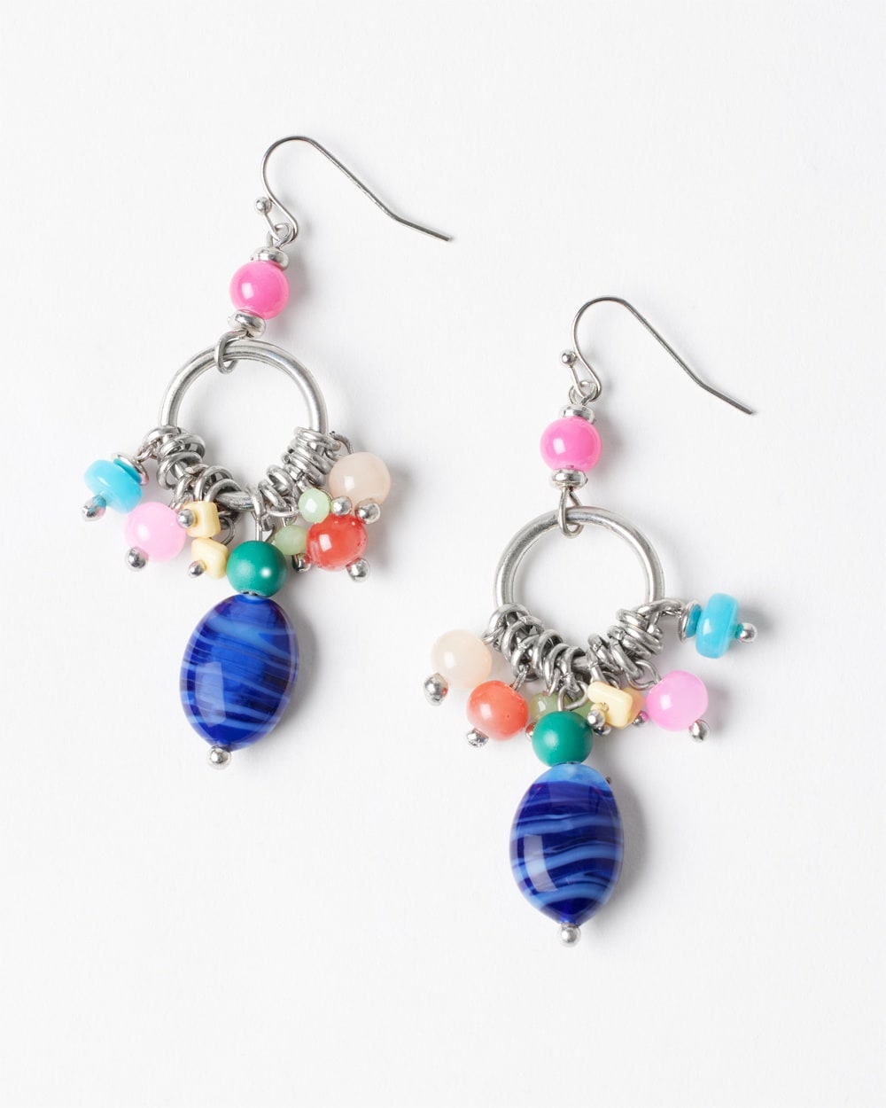 Multicolor Twist Cluster Earrings
