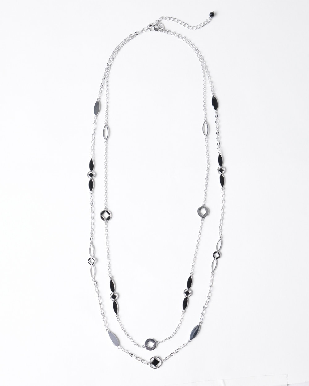 Black White Diamonds Multistrand Necklace