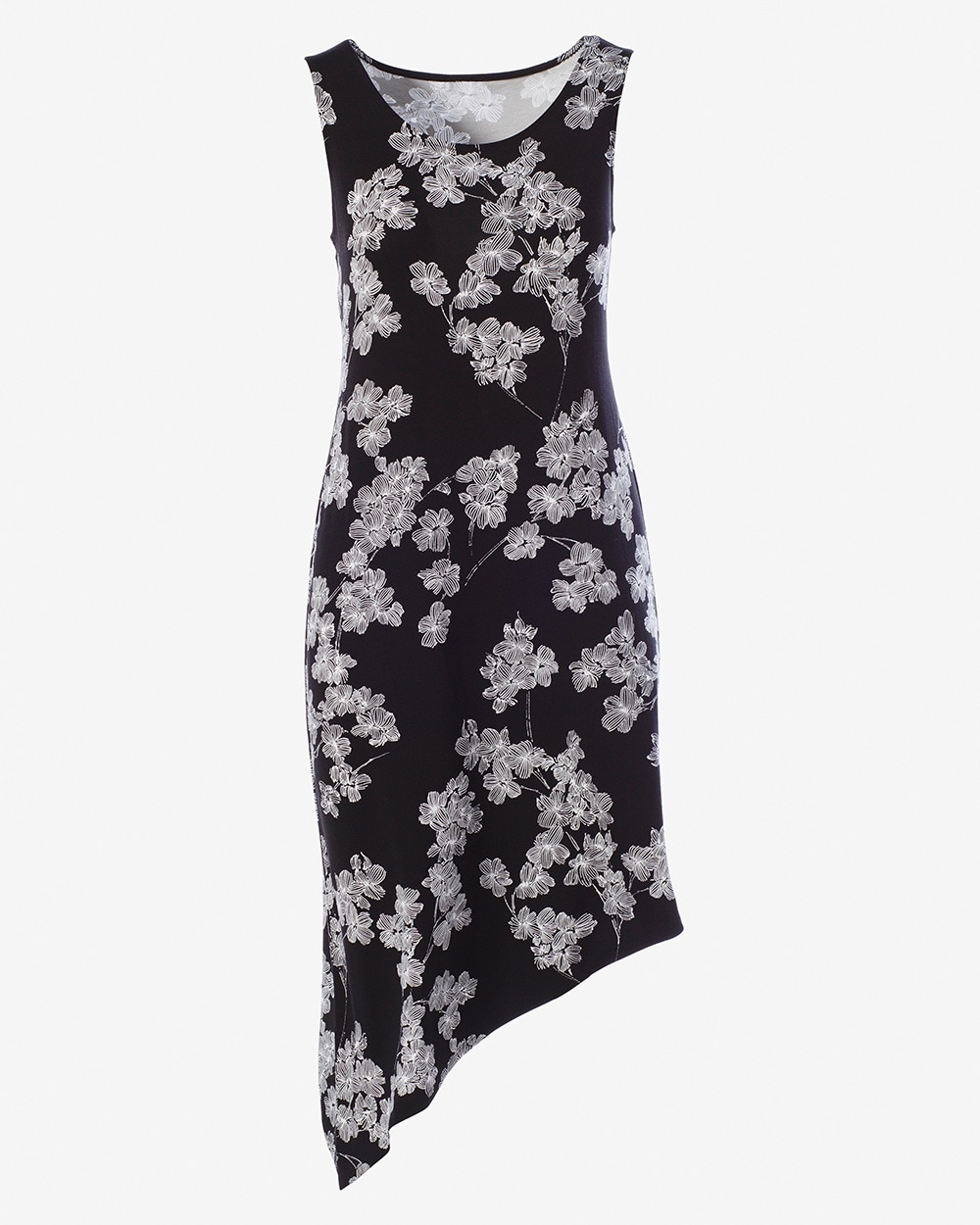 Flower Blossom Asymmetrical Midi Dress