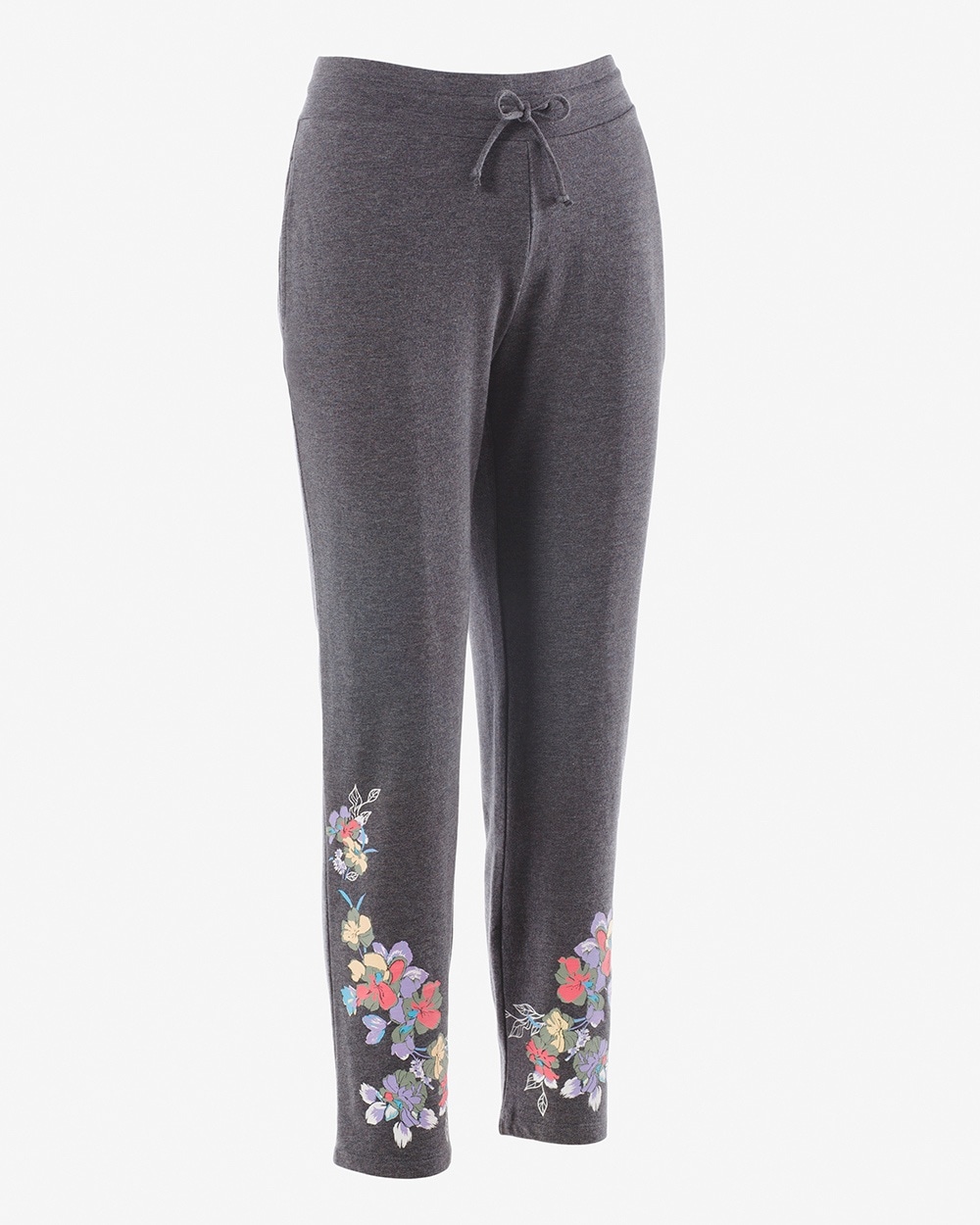 Weekends Spring Floral Pull-On Ankle Pants